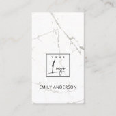 ロゴ大理石のテクスチミニマルャプロフェッショナルの追加 名刺 (正面)