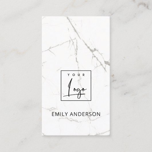 ロゴ大理石のテクスチミニマルャプロフェッショナルの追加 名刺 (正面)