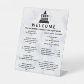 ロゴ大理石の販売促進価格表2列（大） 台座サイン (正面)