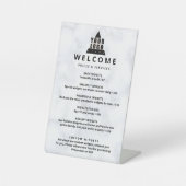 ロゴ大理石販促価格表1列小 台座サイン (正面)