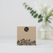 ロゴ大素朴ブライダルイヤリング表示カード スクエア名刺 (スタンド正面)