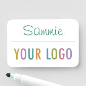 ロゴ安全ピン付きドライイレース再利用可能な名前タグ 名札 (インサイチュ)