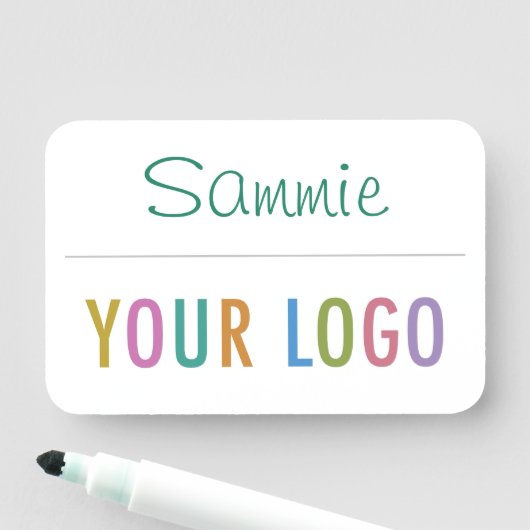 ロゴ安全ピン付きドライイレース再利用可能な名前タグ 名札 (インサイチュ)