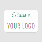 ロゴ安全ピン付きドライイレース再利用可能な名前タグ 名札 (正面)