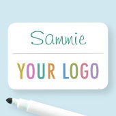 ロゴ安全ピン付きドライイレース再利用可能な名前タグ 名札