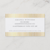 ロゴ対角線ストライプ模様金ゴールドフォイルジオオクタゴン 名刺 (裏面)