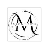 ロゴ差出人住所エレガントモノグラム ラバースタンプ (インプリント)