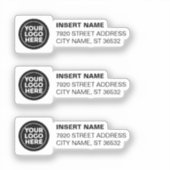 ロゴ差出人住所ラベル白黒 シール (正面)