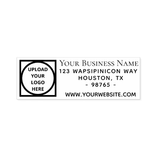 ロゴ差出人住所印紙(ビジネス用カスタム) セルフインキングスタンプ (デザイン)