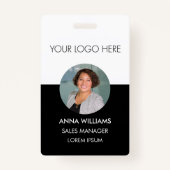 ロゴ従業員のラウンド写真ID バッジ (正面)