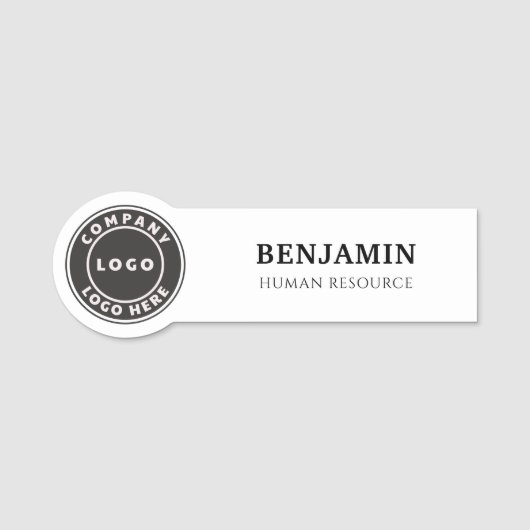 ロゴ従業員の企業の追加パーソナライズされた 名札 (正面)