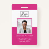 ロゴ従業員の写真IDバッジ バッジ (正面)