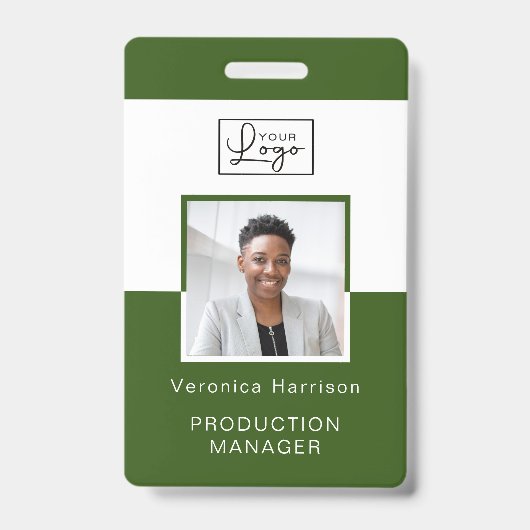 ロゴ従業員の写真IDバッジ バッジ (正面)