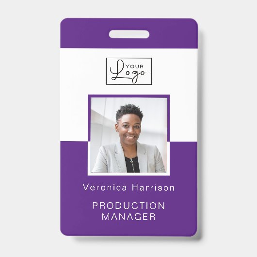 ロゴ従業員の写真IDバッジ バッジ (正面)