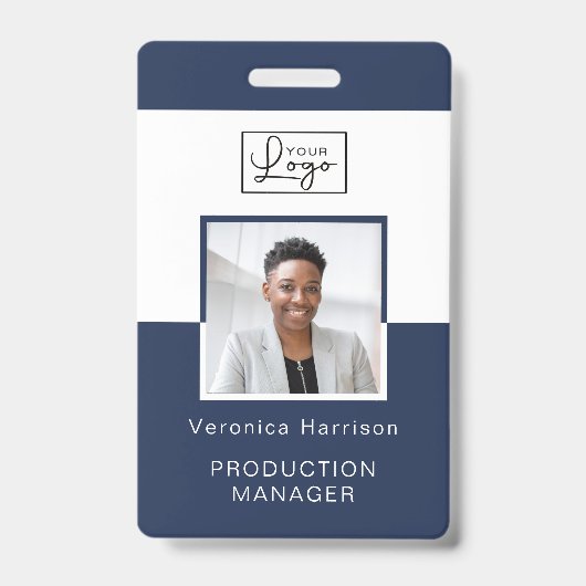 ロゴ従業員の写真IDバッジLanyard バッジ (正面)