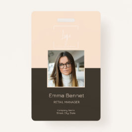 ロゴ従業員の写真ID会社 バッジ