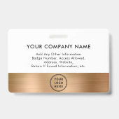 ロゴ従業員の写真ID金ゴールド バッジ (裏面)