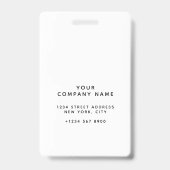 ロゴ従業員フォトブルー会社ID バッジ (裏面)