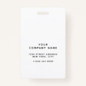 ロゴ従業員フォトブルー会社ID バッジ (裏面)