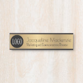 ロゴ従業員ロングタイトルオフィスドアシンボルや象徴 サインプレート (正面)