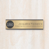 ロゴ従業員ロングタイトルオフィスドアシンボルや象徴 サインプレート (正面)