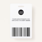 ロゴ従業員名写真バーコード青 バッジ (裏面)