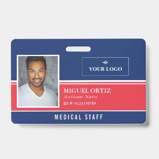 ロゴ従業員IDの追加（赤） バッジ (Front)