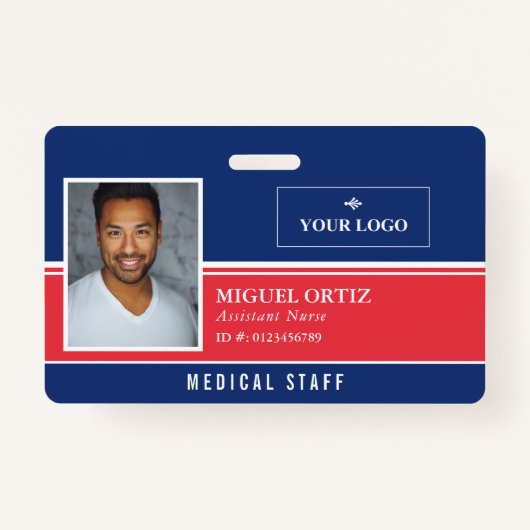 ロゴ従業員IDの追加（赤） バッジ (正面)