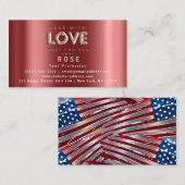 ロゴ感謝していバラアメリカ国旗の不機嫌3 With Love 予約カード (正面/裏面)