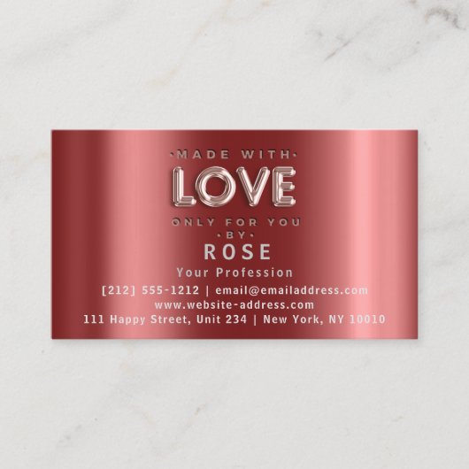 ロゴ感謝していバラアメリカ国旗の不機嫌3 With Love 予約カード (正面)