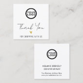 ロゴ感謝モダンハートスクエア名刺 スクエア名刺 (正面/裏面)