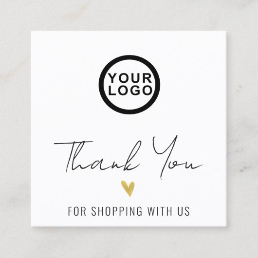 ロゴ感謝モダンハートスクエア名刺 スクエア名刺 (正面)