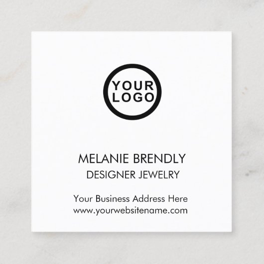 ロゴ感謝モダンハートスクエア名刺 スクエア名刺 (裏面)