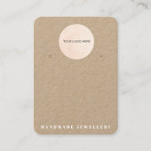 ロゴ手作りジュエリーイヤリングディスプレイカード 名刺 (正面)