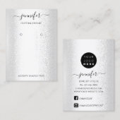 ロゴ手作りジュエリーカードシルバーグレー 名刺 (正面/裏面)