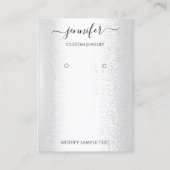 ロゴ手作りジュエリーカードシルバーグレー 名刺 (正面)