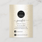 ロゴ手作りジュエリーカードセピア金ゴールド 名刺 (裏面)