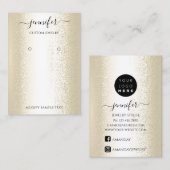 ロゴ手作りジュエリーカードセピア金ゴールド 名刺 (正面/裏面)