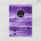 ロゴ手作りジュエリーカードパープルストライプ型 名刺 (裏面)