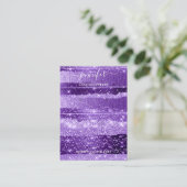 ロゴ手作りジュエリーカードパープルストライプ型 名刺 (スタンド正面)