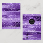ロゴ手作りジュエリーカードパープルストライプ型 名刺 (正面/裏面)