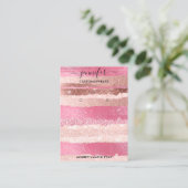 ロゴ手作りジュエリーカードピンクローズストライプズ 名刺 (スタンド正面)