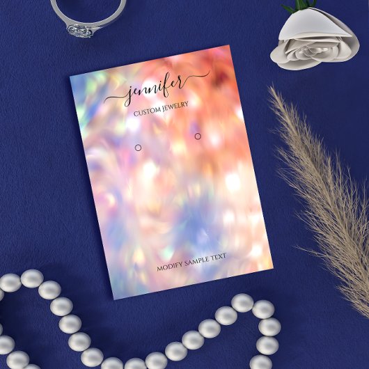 ロゴ手作りジュエリーカードホログラフィックバラ 名刺