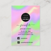 ロゴ手作りジュエリーカードホログラフィックピン 名刺 (裏面)