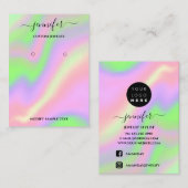 ロゴ手作りジュエリーカードホログラフィックピン 名刺 (正面/裏面)