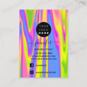 ロゴ手作りジュエリーカードホログラフィーモダン 名刺 (裏面)