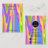 ロゴ手作りジュエリーカードホログラフィーモダン 名刺 (正面/裏面)