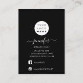 ロゴ手作りジュエリーカードミニマリズム白黒 名刺 (裏面)