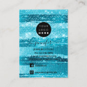 ロゴ手作りジュエリーカード海ストライプ 名刺 (裏面)