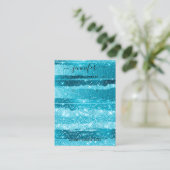 ロゴ手作りジュエリーカード海ストライプ 名刺 (スタンド正面)